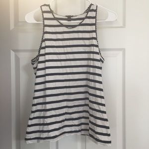 EUC JCREW Navy Stripe Scallop Racerback Tank